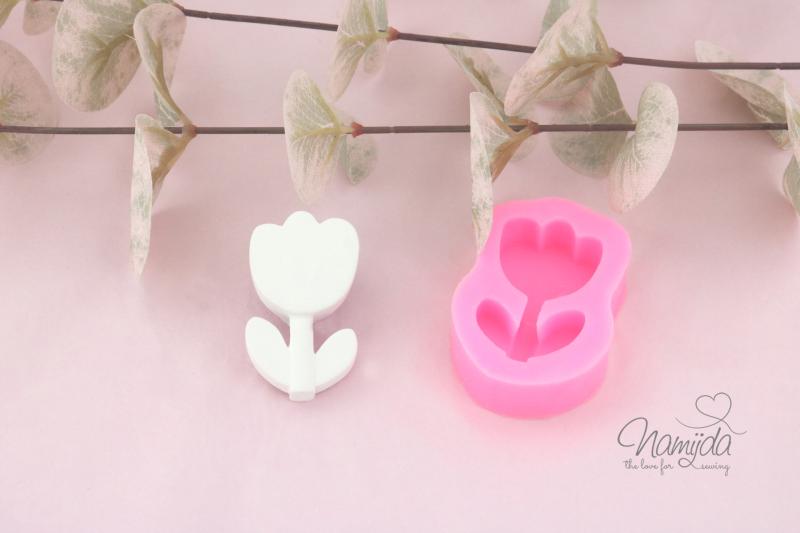 1 STÜCK ♥ GIESSFORM SILIKON BLÜMCHEN TULPE 4,5cm ♥