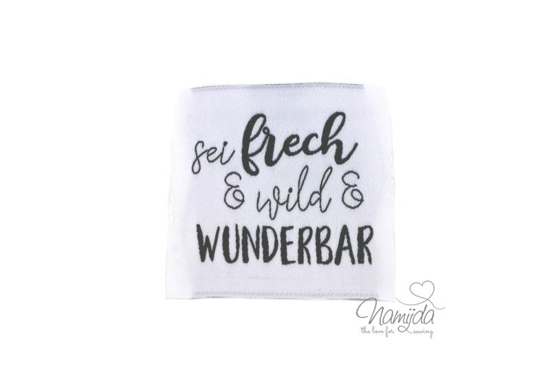 1 STCK. ♥ XL NAMIJDA EP WEBETIKETTEN - SEI FRECH & WILD... - WEISS ♥