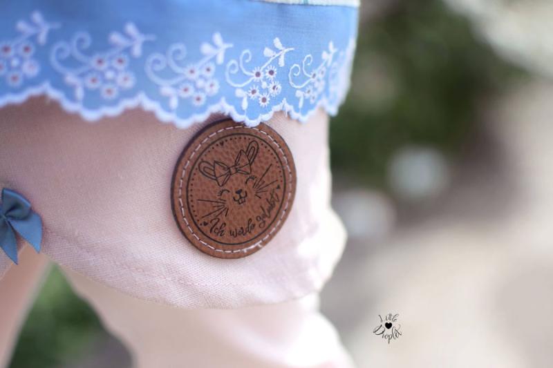 ♥1 Mtr. WäSCHESPITZE BLOSSOM - ZWEIFARBIG - JEANS LIGHT/WEISS - 5cm ♥ -