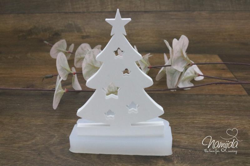 1 STÜCK ♥ GIESSFORM SILIKON EINSCHIEBER TANNENBAUM STERNE ♥