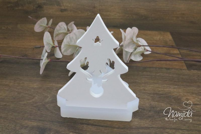 1 STÜCK ♥ GIESSFORM SILIKON EINSCHIEBER TANNENBAUM ELCH ♥