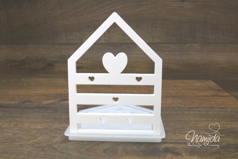 1 STÜCK ♥ GIESSFORM SILIKON HAUS VORDERSEITE HERZEN FÜR LED-HÄUSCHEN ♥