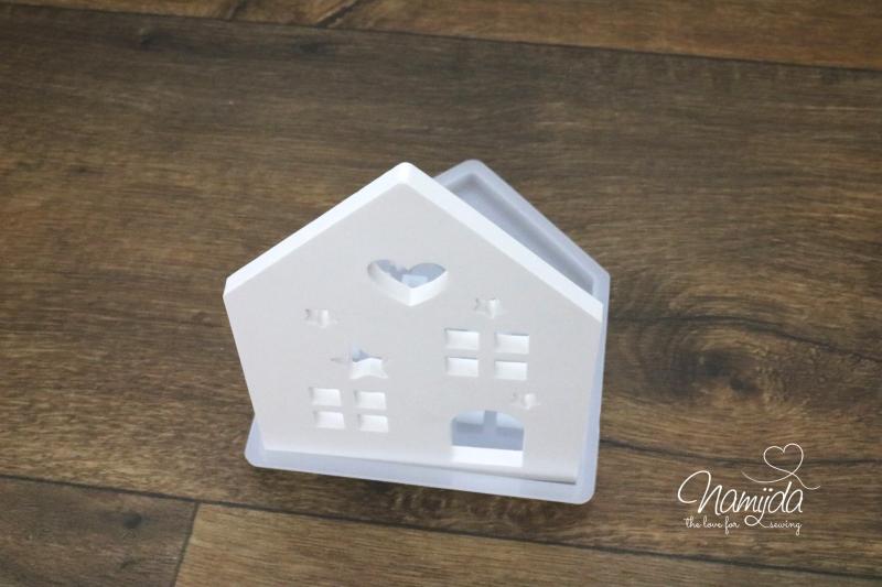 1 STÜCK ♥ GIESSFORM SILIKON HAUS VORDERSEITE HERZEN & STERNE FÜR LED-HÄUSCHEN ♥