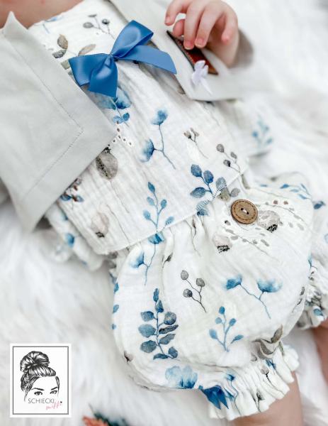 1 Stück - XL SATIN SCHLeife - ANTIK BLau - 6,5cm