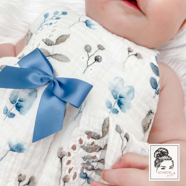 1 Stück - XL SATIN SCHLeife - ANTIK BLau - 6,5cm