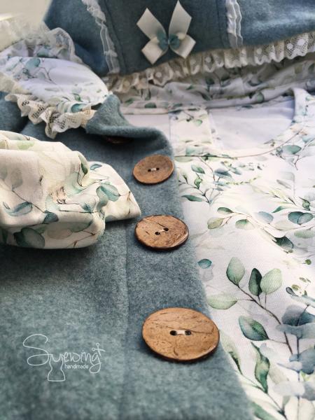 RESTSTÜCK 0,95 MTR. ♥ Doubelface Baumwollfleece MINT MELANGE - 100% Baumwolle ♥