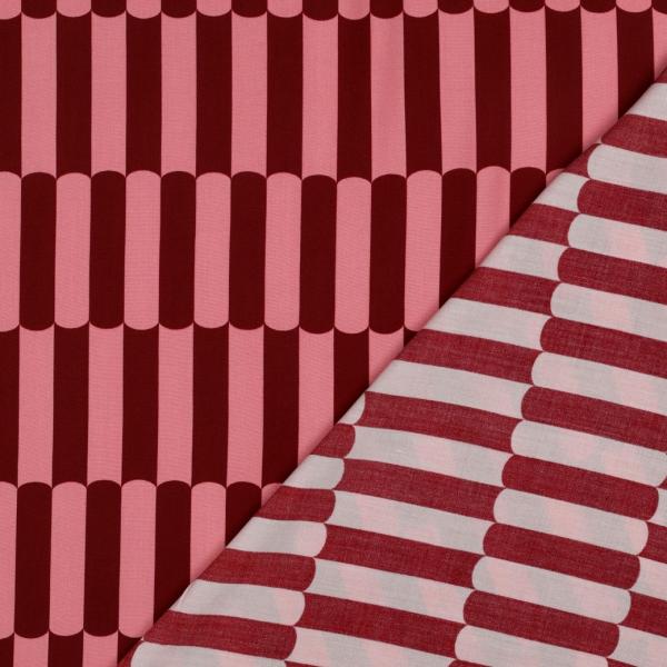 0,5 MTR.♥ VISKOSE ECOVERO BLUSH LINES ROT/ROSA ♥