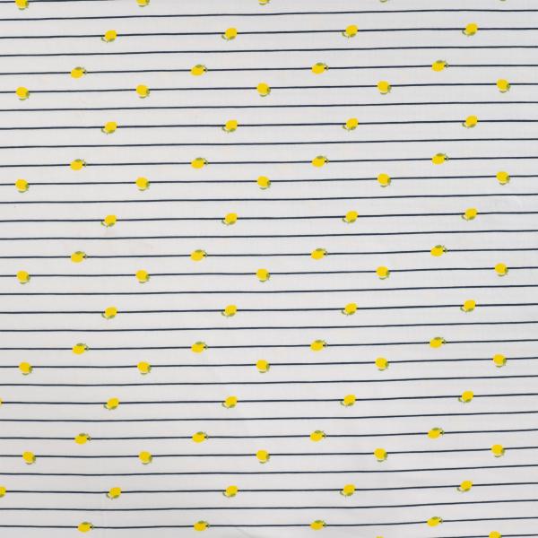 0,50 MTR. ♥ LITTLE LEMON LINES NAVY JERSEY  ♥