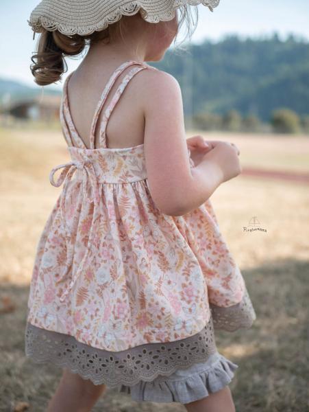 ♥1 Mtr. Wäschespitze - XXL Blütentraum 8cm - TAUPE ♥