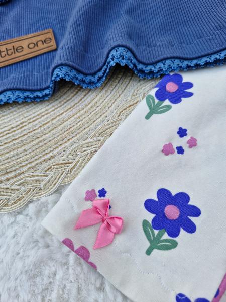 0,5 MTR. ♥ GLITTER BLÜMCHEN JERSEY - WEISS ♥