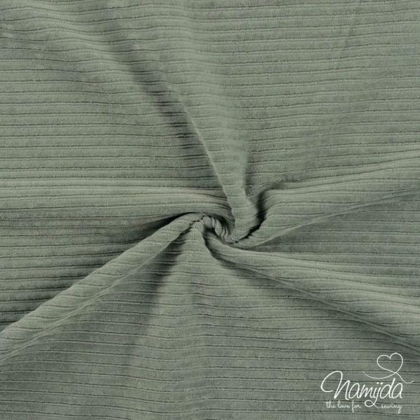 0,5 MTR. ♥ BREITCORD BAUMWOLL JERSEY - DUSTY MINT  - ELASTISCH  ♥