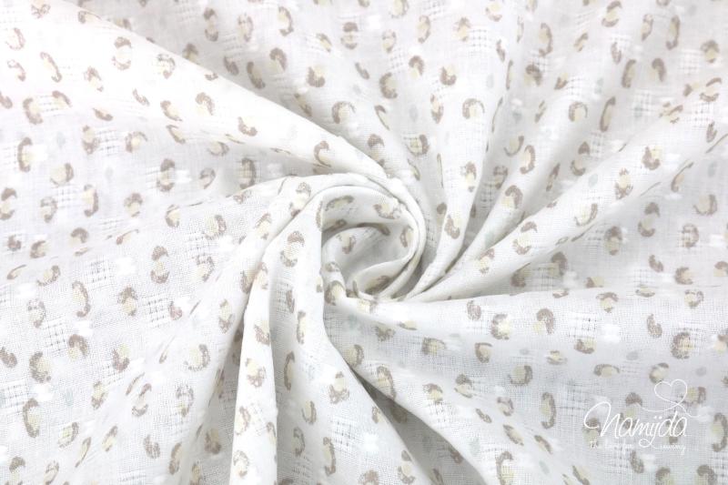 0,5 MTR. ♥ LEO DOTTY BAUMWOLLE - NATUR ♥