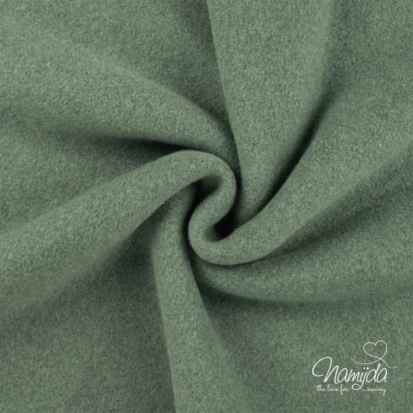 RESTSTÜCK 1,40 MTR. ♥ Doubelface Baumwollfleece KHAKI MELANGE - 100% Baumwolle ♥