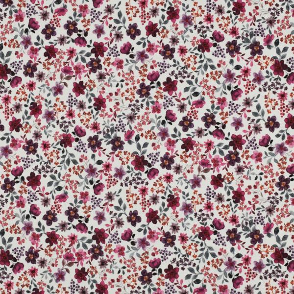 0,50 MTR. ♥ SPRING FLOWERS LAVENDEL JERSEY  ♥