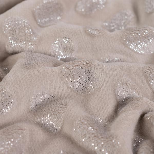 0,5 MTR. ♥ GLITTER HEARTS FLEECE SAND  ♥