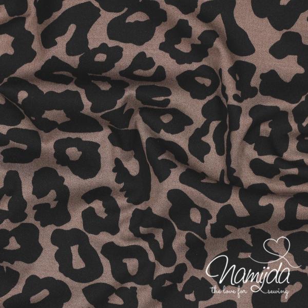 0,5 MTR.♥ VISKOSE LEO TAUPE (LEICHT ELASTISCH) ♥