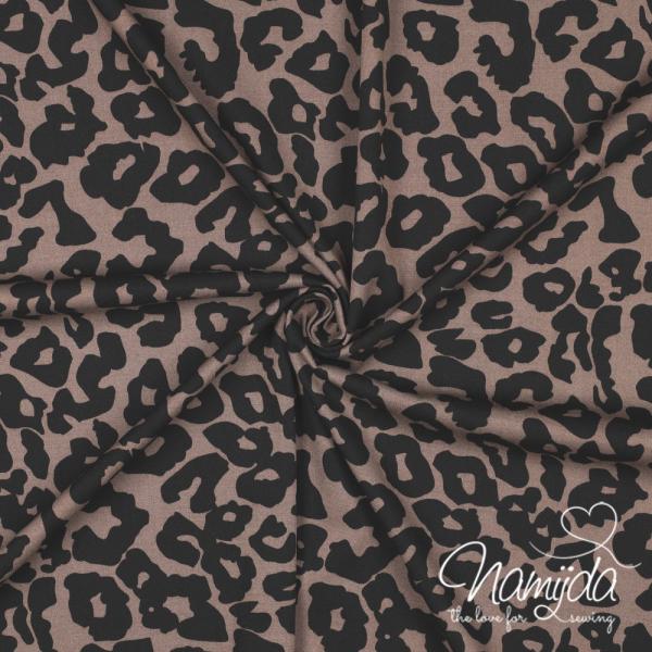 0,5 MTR.♥ VISKOSE LEO TAUPE (LEICHT ELASTISCH) ♥