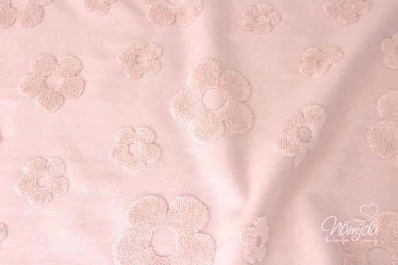 0,5 MTR. ♥ FROTTEE FLOWERS JACQUARD PUDER ♥