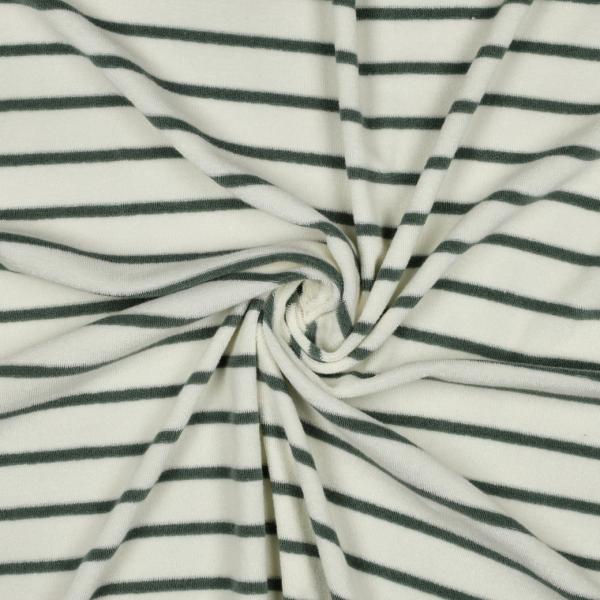 0,5 MTR. ♥ FROTTEE STREIFEN ECRU/MINZE ♥