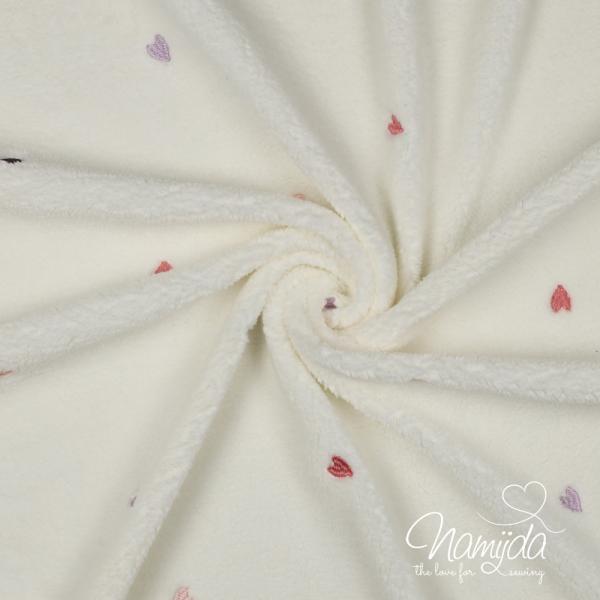 0,5 MTR. ♥ GESTICKTE HERZEN TEDDY ♥