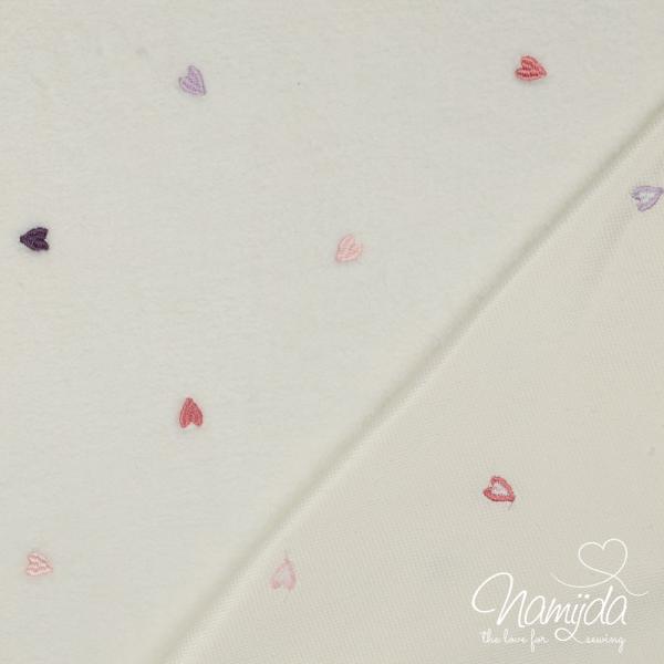 0,5 MTR. ♥ GESTICKTE HERZEN TEDDY ♥