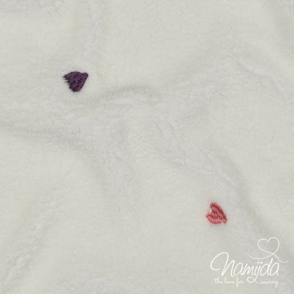 0,5 MTR. ♥ GESTICKTE HERZEN TEDDY ♥