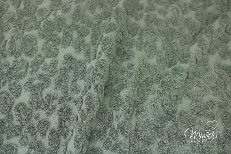 0,5 MTR. ♥ FROTTEE KNITTED LEO KHAKI ♥