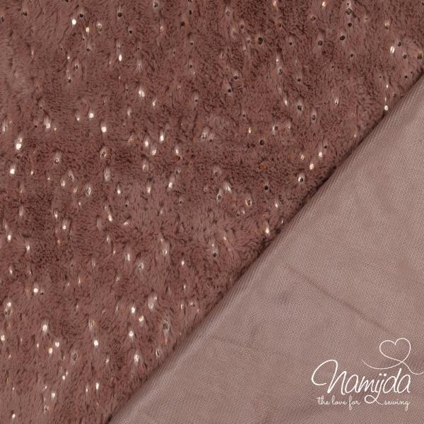 0,5 MTR. ♥ KUSCHELWEICHER FOIL TEDDY ROSEGOLD  ♥ 