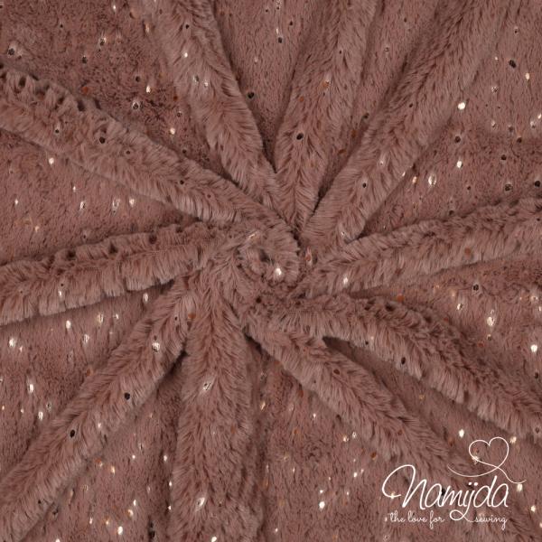 0,5 MTR. ♥ KUSCHELWEICHER FOIL TEDDY ROSEGOLD  ♥ 