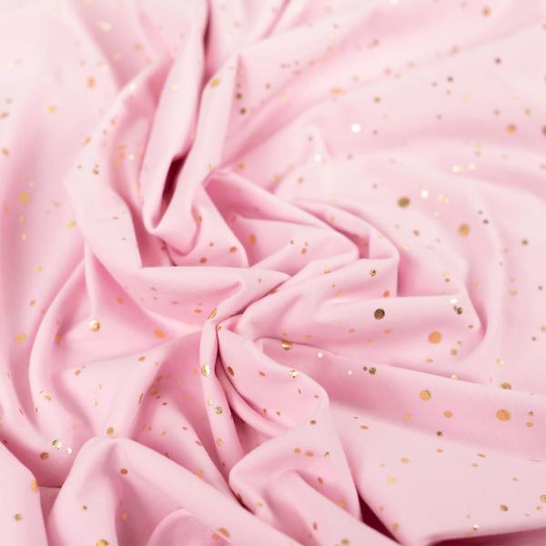 0,50 MTR. ♥ GOLDEN BLUSH FOIL ROSA JERSEY ♥