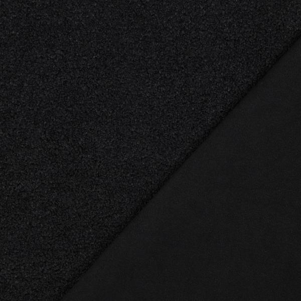 0,5 MTR. ♥ TEDDY  - FLEECE INNENSEITE  DOUBLEFACE SCHWARZ  ♥