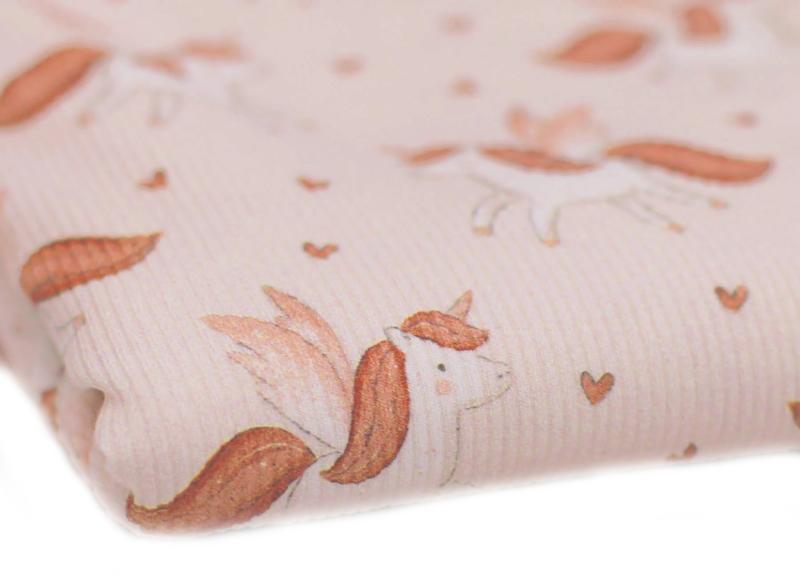 0,5 MTR. ♥ RIPPSTRICK JERSEY EINHORN PUDER  ♥