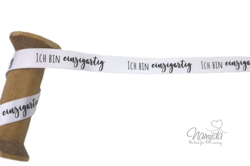 1 MTR - EIGENPRODUKTION HOODIE SATINBaND - Ich bin einzigartig