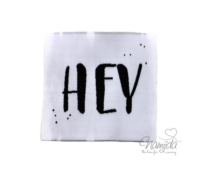 1 STCK. ♥ XL NAMIJDA EP WEBETIKETTEN - HEY - WEISS ♥