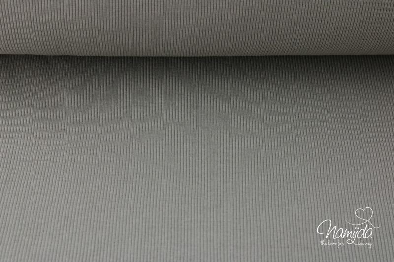 0,5 Mtr. ♥ FEINRIPP Bündchen - GRAU - Schlauch ♥