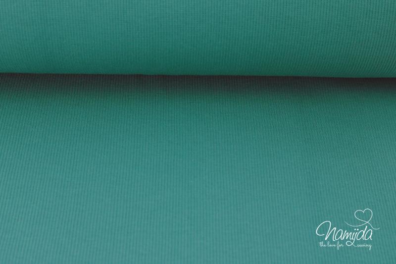 0,5 Mtr. ♥ FEINRIPP Bündchen - PETROL - Schlauch ♥