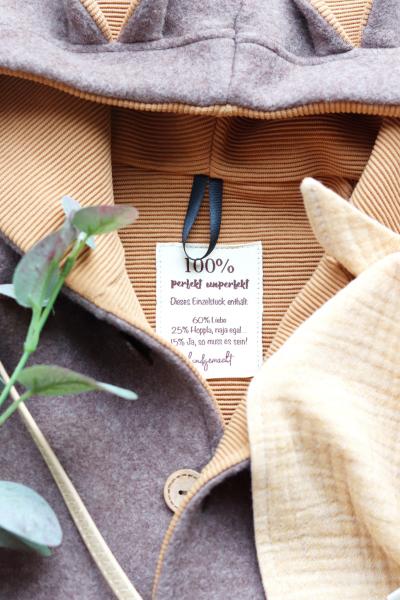 1 STCK. ♥ XL NAMIJDA EP WEBETIKETTEN - 100% handgemacht ... - BRAUN ♥