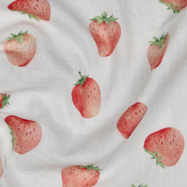 0,5 MTR. ♥ MuSSELIN PASTELL ERDBEEREN  ♥