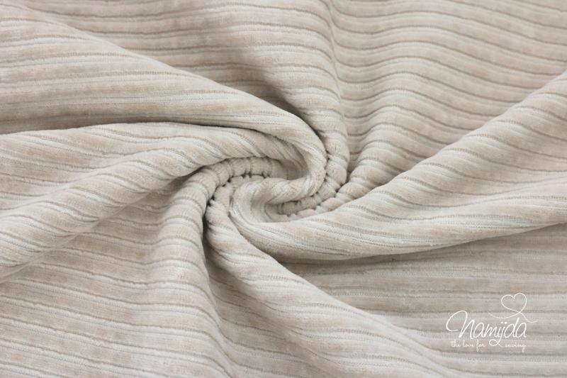 0,5 MTR. ♥ BREITCORD JERSEY - SAND - ELASTISCH ♥