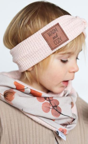 1 Stück - KuNSTLEDER LABEL - WARM and COZY - AUFNÄHER MIT VORGEDRUCKTER NÄHNAHT - 40mm x 40mm