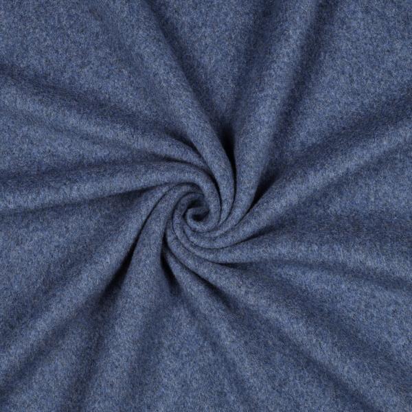 0,5 MTR. ♥ Doubelface Baumwollfleece JEANS MELANGE - 100% Baumwolle ♥
