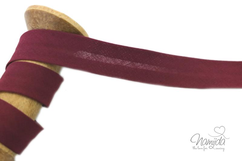 1 MTR. ♥ BAUMWOLL SCHRÄGBAND BEERE - 20mm♥
