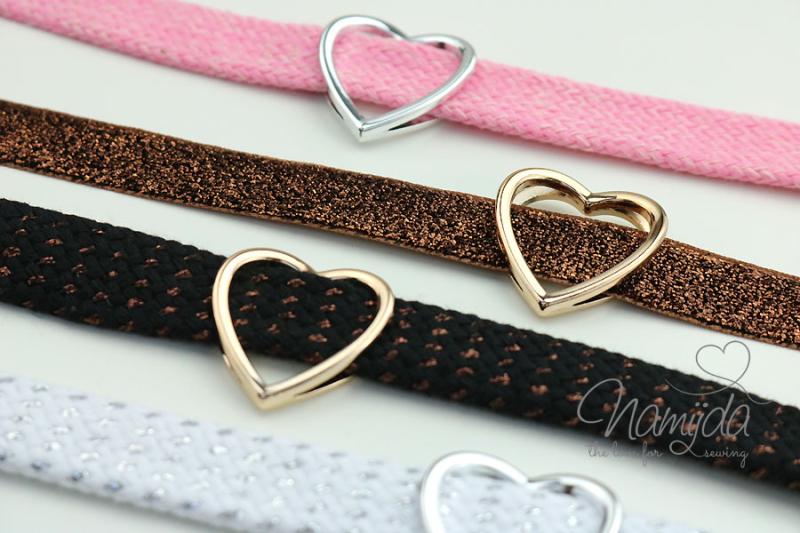 1 Stück ♥ HERZ SCHIEBEPERLE ROSEGoLD - 30x29mm ♥