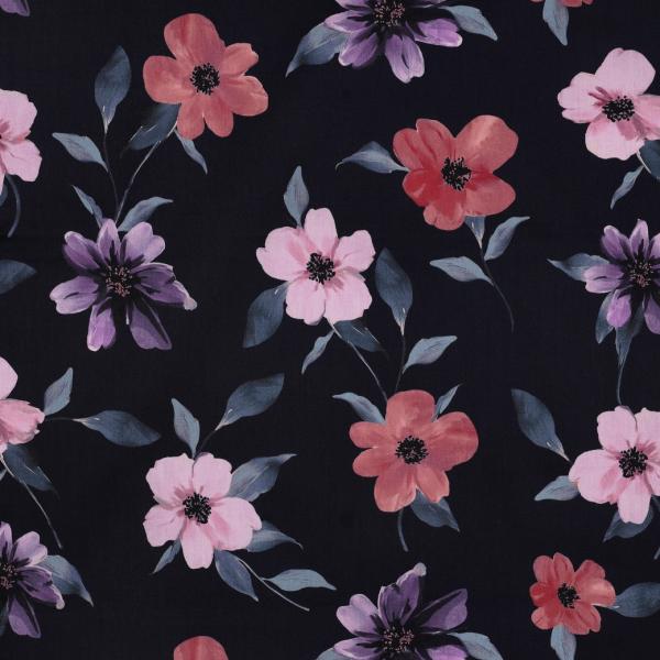 0,5 MTR.♥ VISKOSE MIDNIGHT BLOSSOM ♥