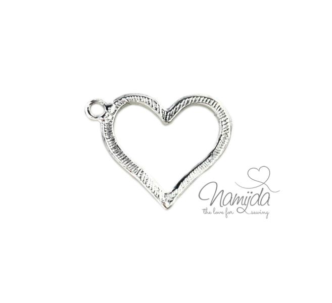 1 Stück - HERZ ANHäNGER - SiLBER - 20mm