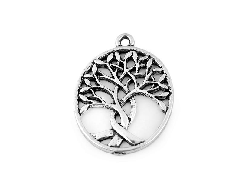 1 Stück - LEBENSBAUM  ANHäNGER - SiLBER - 24x32 mm