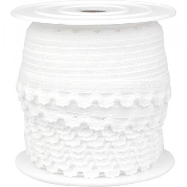 1 MTR. ♥ Elastischer Ziergummi WeiSS - Abschlusslitze ♥
