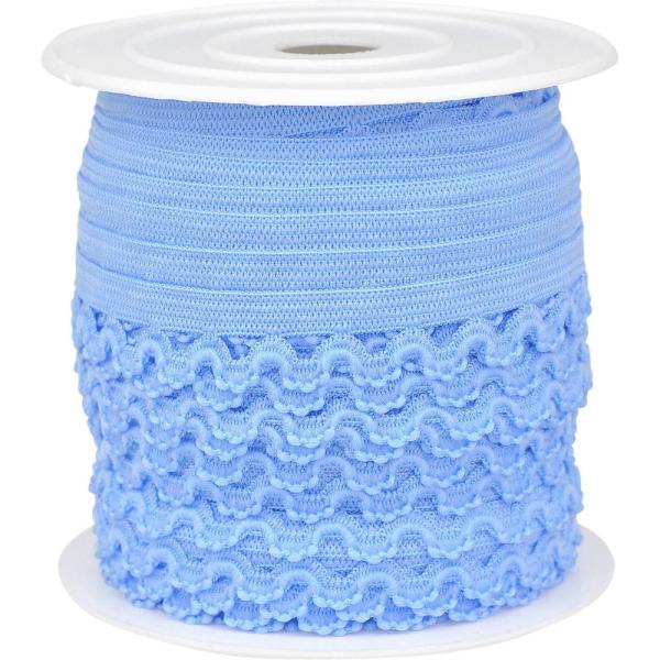 1 MTR. ♥ Elastischer Ziergummi - HeLLBLAU - Abschlusslitze ♥