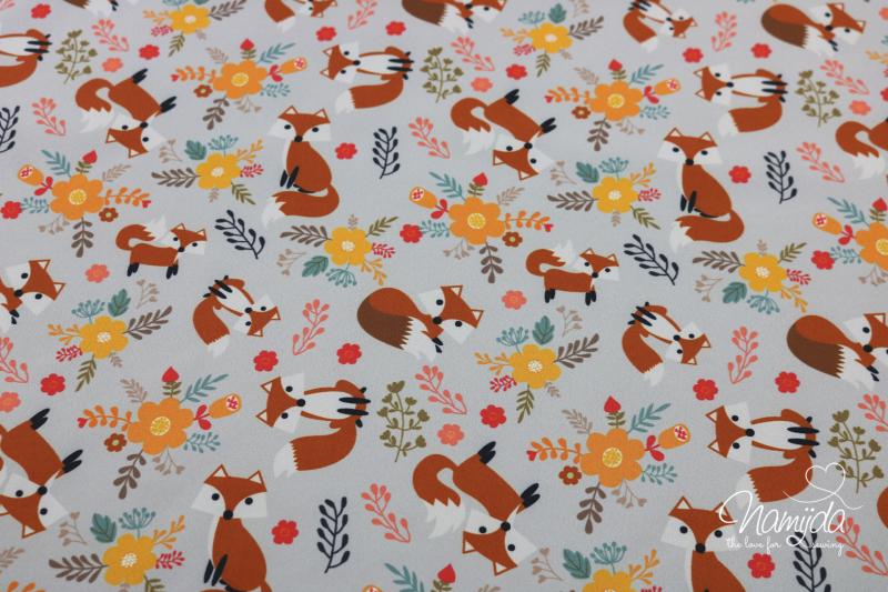 0,5 MTR. ♥ SOFTSHELL FoX LoVE GRAU/MINT ♥