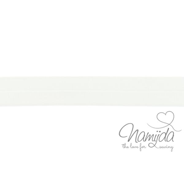 1 MTR. ♥ Elastisches Einfassband MATT - WeiSS - 20mm ♥